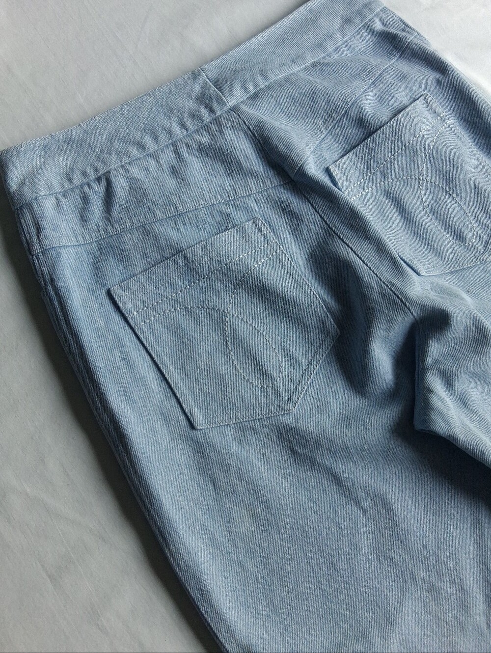 Vintage 90s denim jeans light wash super high waist 15 inch rise tapered leg - Picture 6 of 14